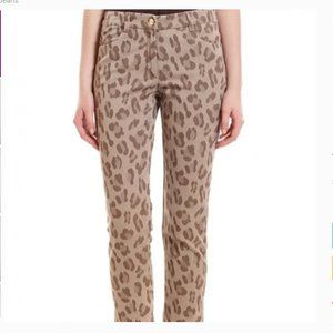 Escada Brown Mid Rise Cheetah Leopard Print Straight Leg Jeans Size 42 / 10